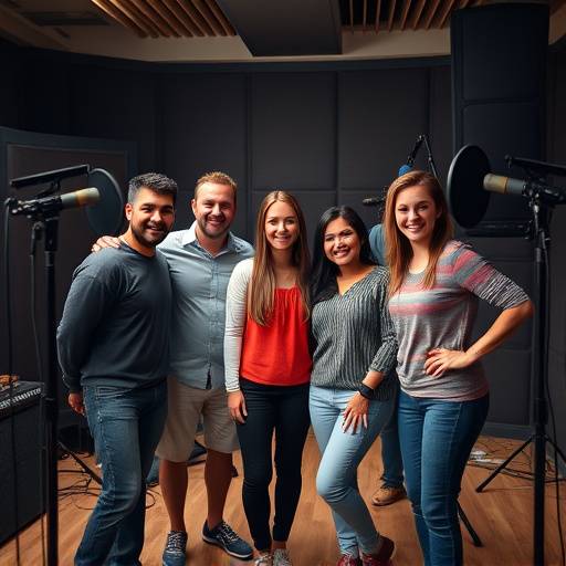 Il team di Suono Perfetto in posa nello studio di registrazione